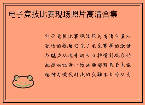 电子竞技比赛现场照片高清合集